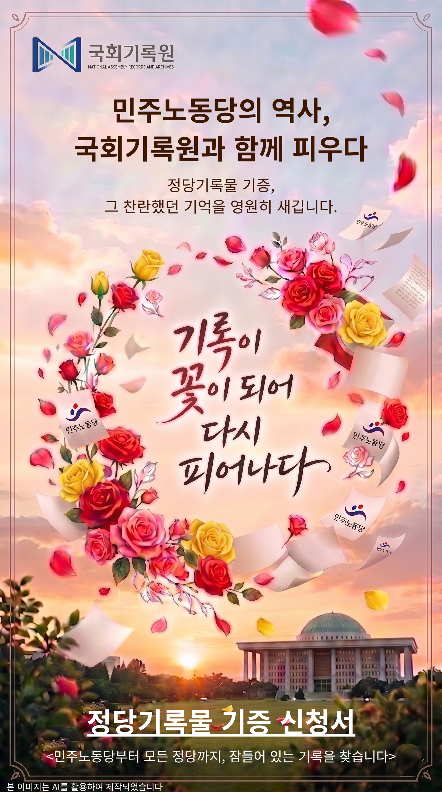 민주노동당 기록물 신청서 접수